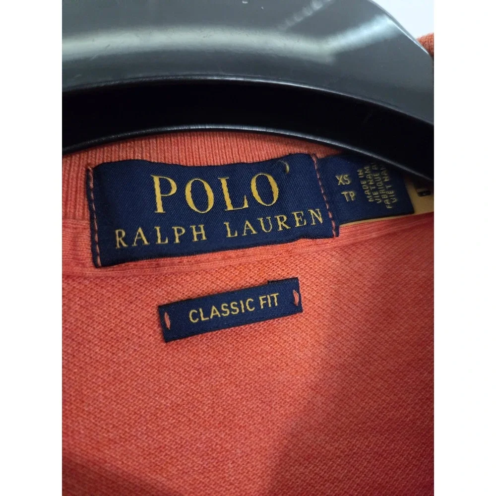 Polo Ralph Lauren Mens Classic Fit Orange Heather Polo Shirt XS Short Sleeve EUC